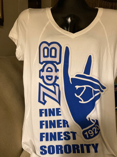 Hand sign sublimination v-neck tee-shirt