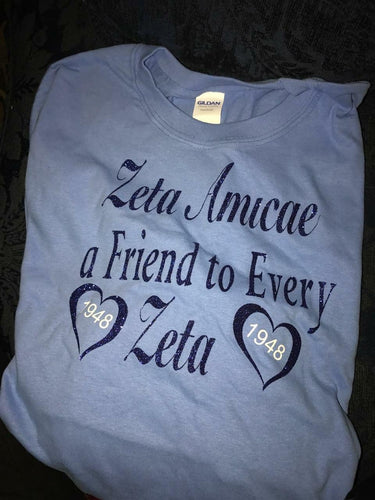 Amicae Friend to every Zeta tee-shirt