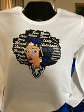 Load image into Gallery viewer, Zeta-Afro Lady Positive Words w/Rhinestones Glasses