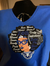 Load image into Gallery viewer, Zeta-Afro Lady Positive Words w/Rhinestones Glasses