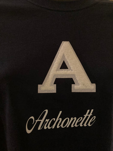 Archonette long sleeve tee-shirt chenille letter
