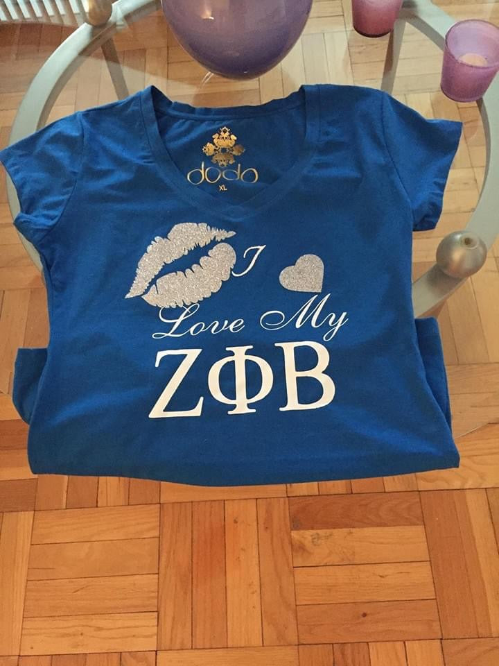 I Love My ZPhiB (Greek Letters) with Kiss and Heart - TShirt